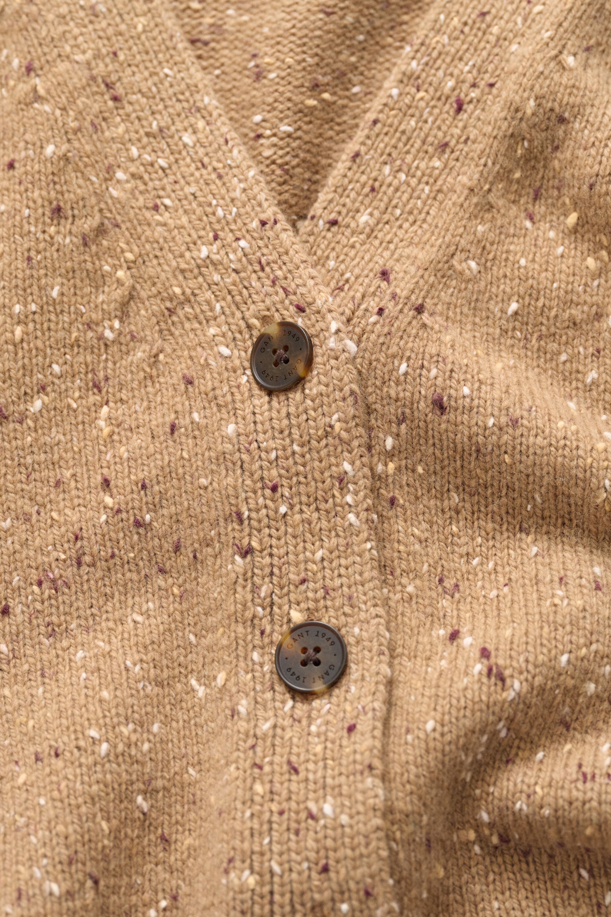 Wool Blend Nepps Cardigan