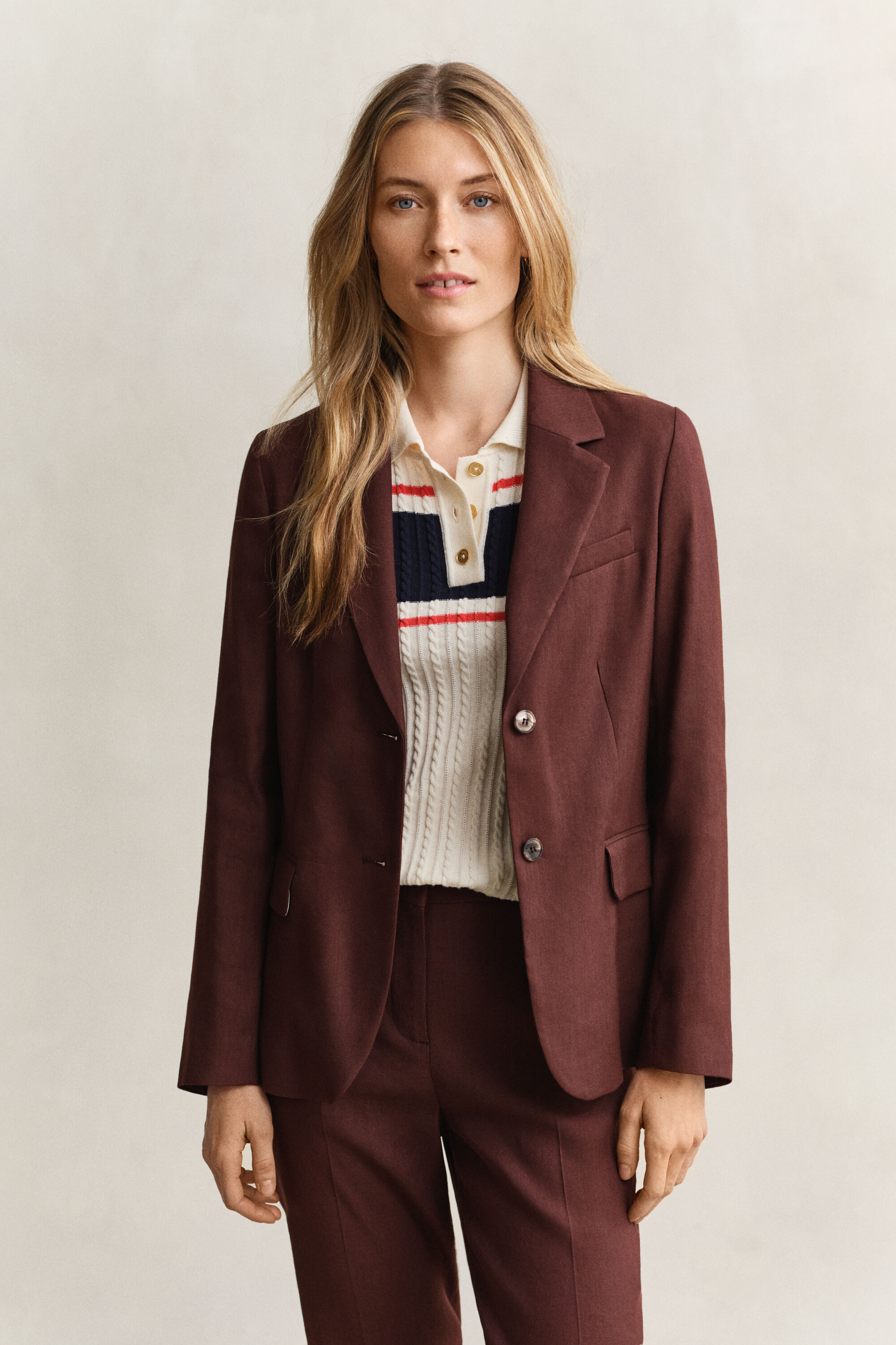 Blazer in lino elasticizzato