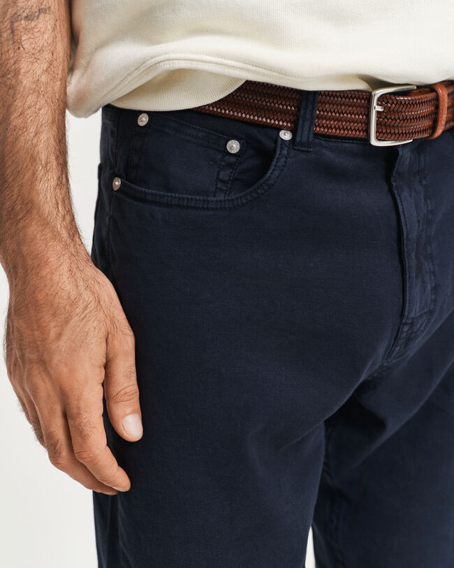 Regular Fit Jeans aus Baumwolle und Leinen