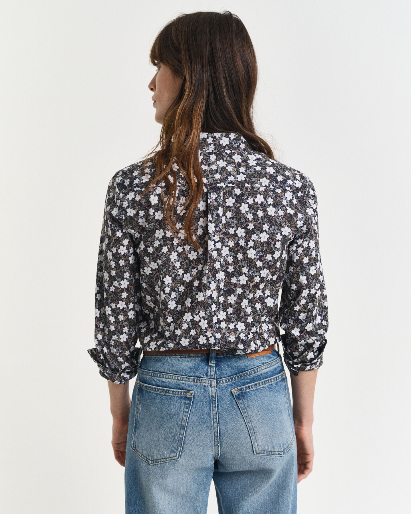 Regular Fit Baumwoll Voile Bluse mit Blumen-Print