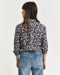 Regular Fit Baumwoll Voile Bluse mit Blumen-Print