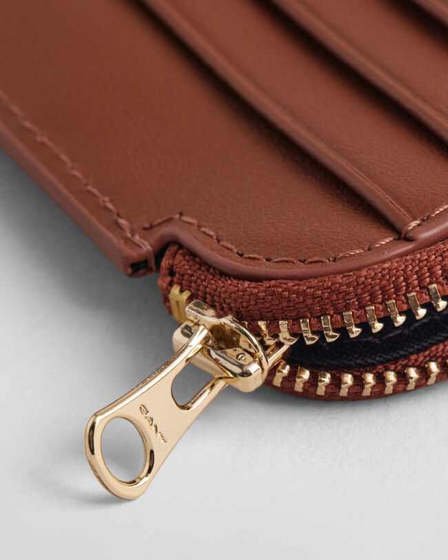 Kartenetui aus Leder mit Reißverschluss