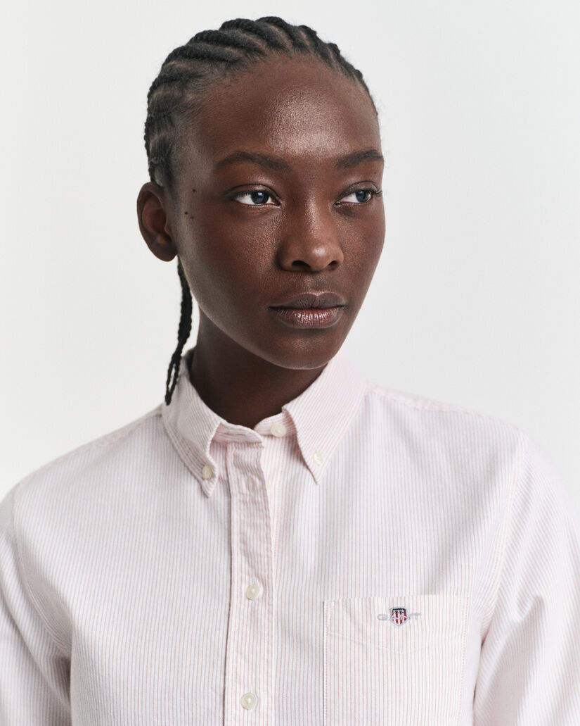 Regular Fit Classic Oxford-Bluse mit Streifen
