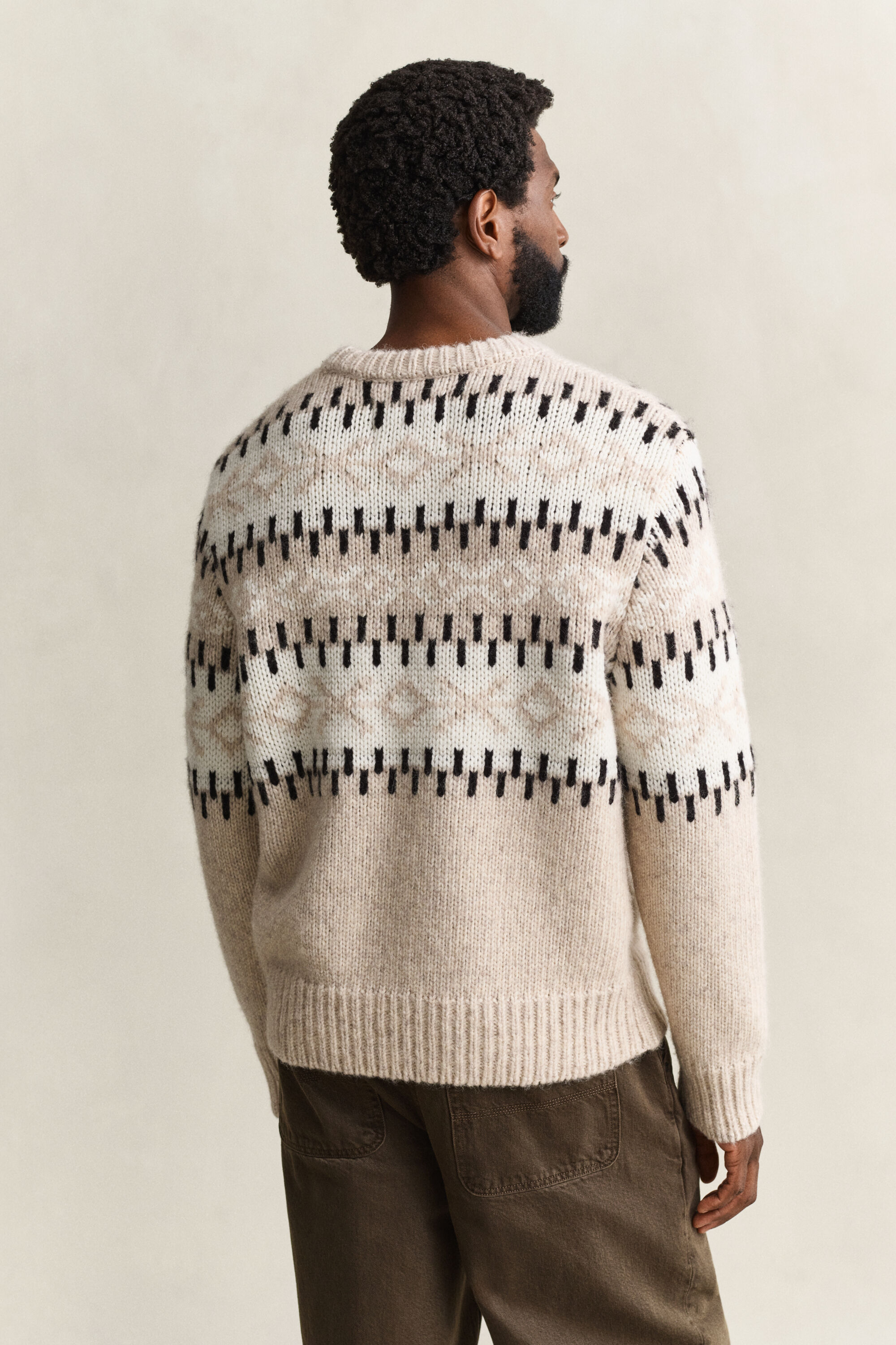 Pull jacquard en laine d’alpaga mélangée