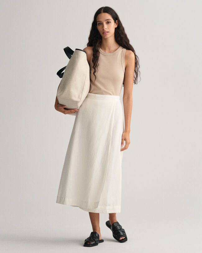 Leinen Viskose Midirock