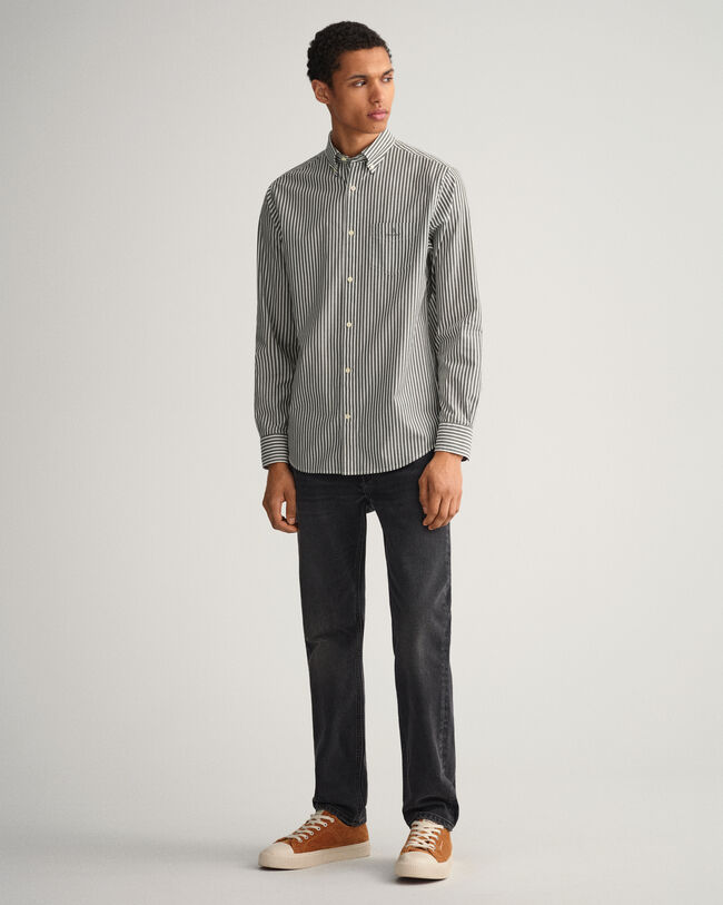 Regular Fit Broadcloth Hemd mit Streifen