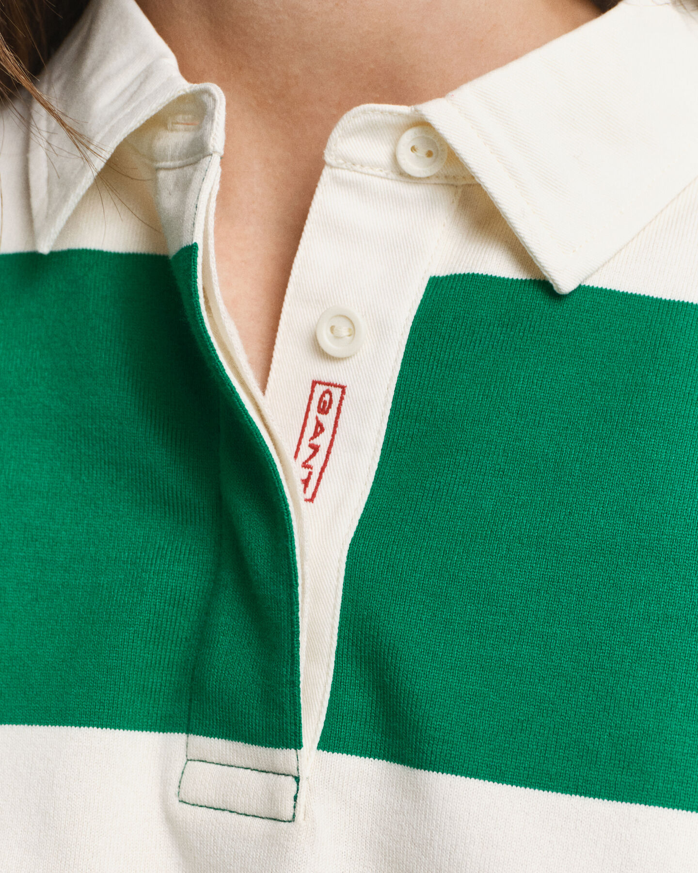 Gestreifter Heavy Rugger aus Baumwolle