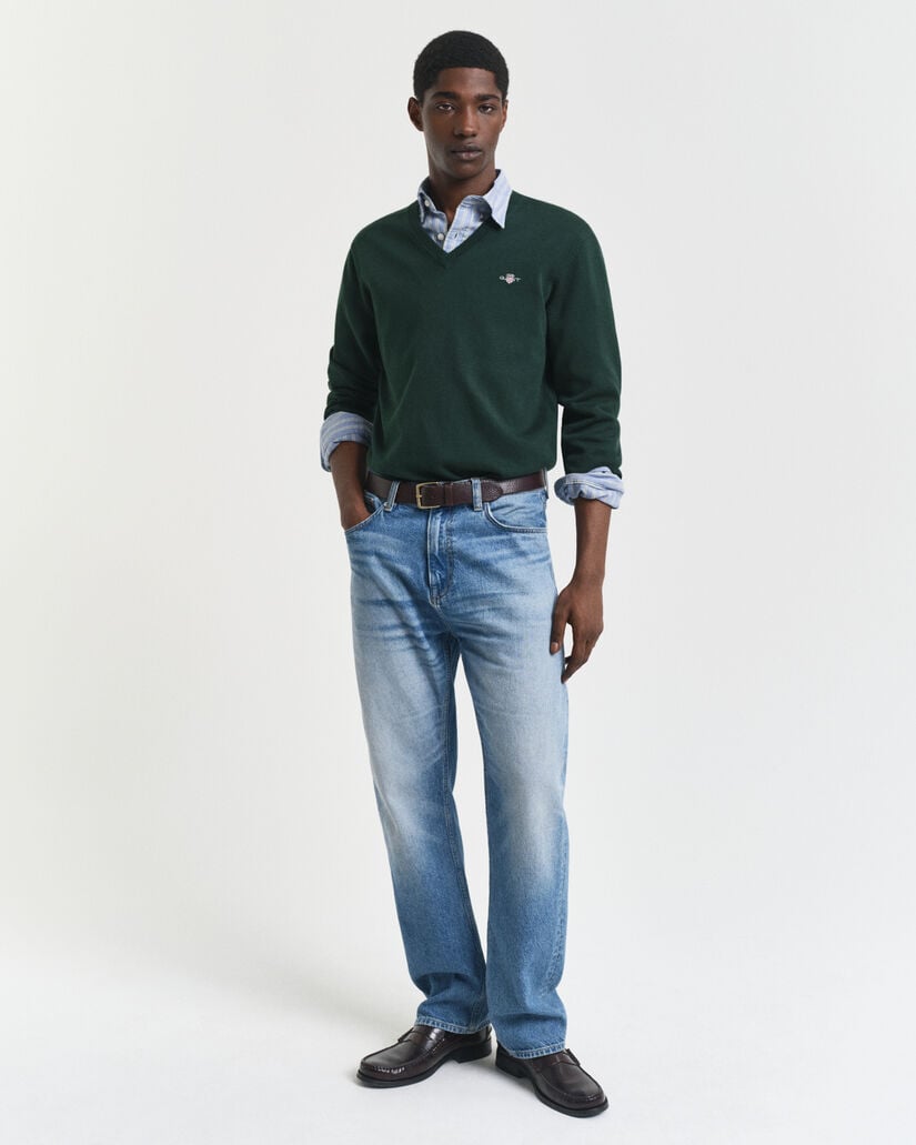 Klassischer V-Neck Pullover aus Baumwolle