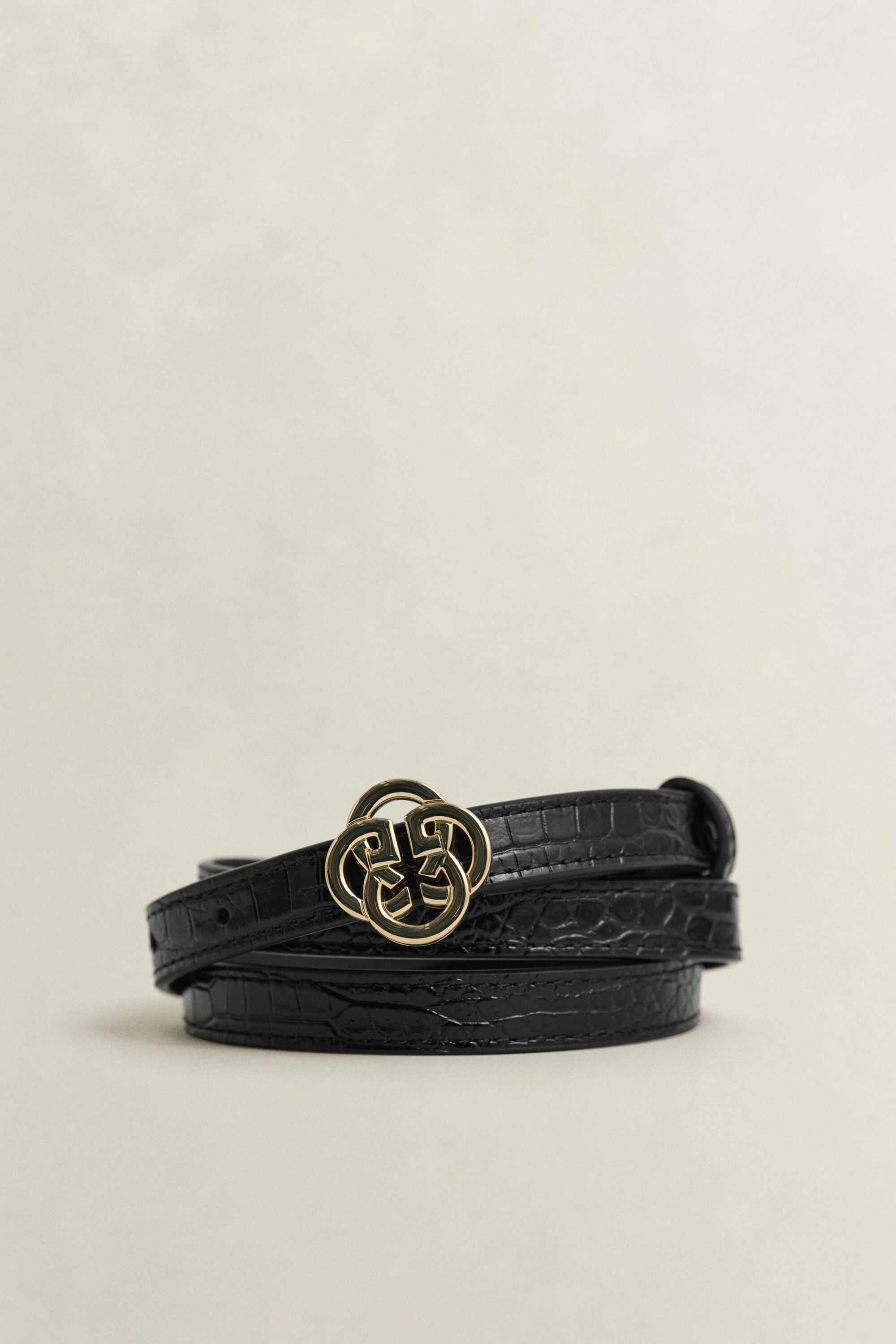 Croc-Effect Monogram Gürtel
