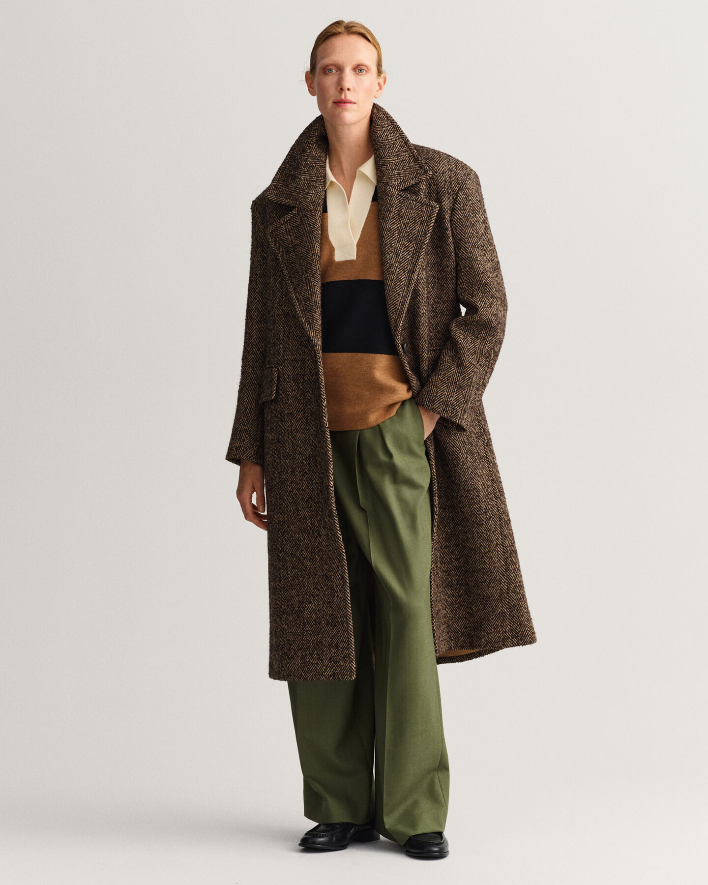 Mantel mit Fischgrätmuster