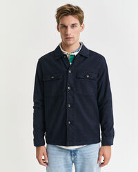 Regular Fit Hemdjacke aus Baumwolle und Leinen