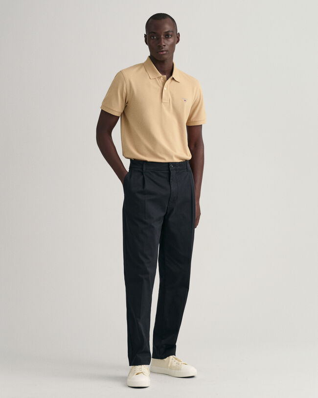 Tapered Bundfaltenhose