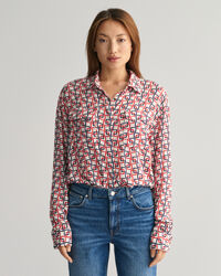 Relaxed Fit Bluse mit geometrischem Print