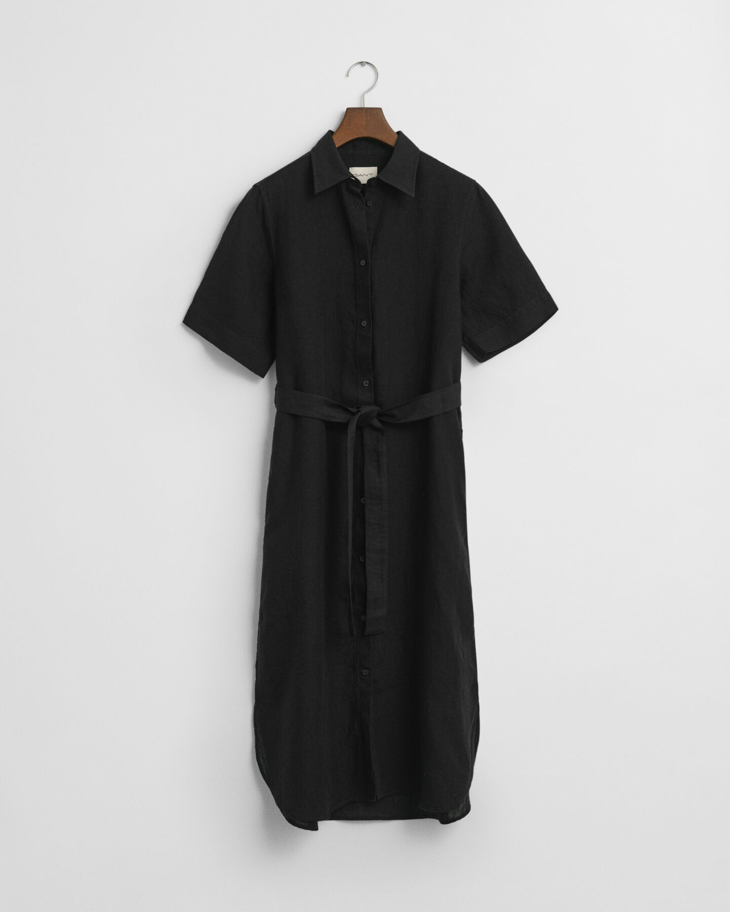 Kurz&auml;rmeliges Hemdblusenkleid aus Leinen