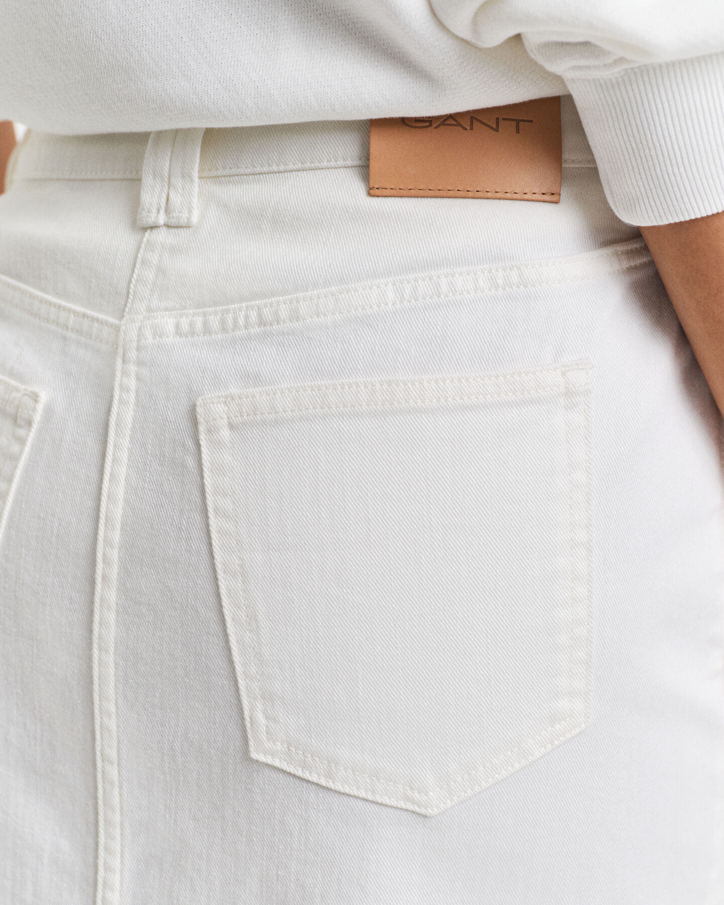 Weißer Denim-Midirock