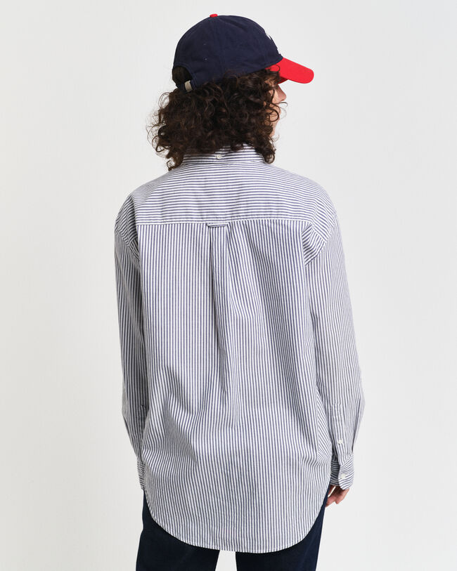 Gestreifte Relaxed Fit Luxury Oxford-Bluse