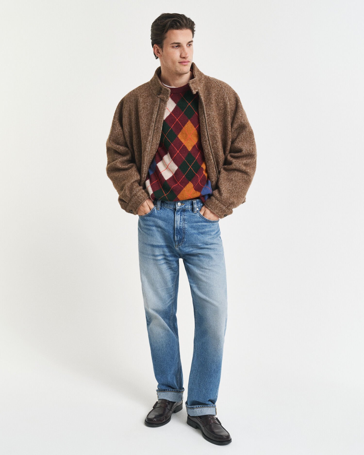 Argyle Rundhalspullover