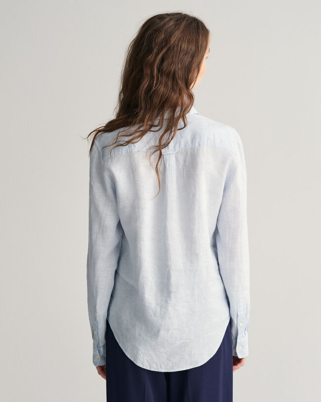 Regular Fit Leinen Chambray Bluse