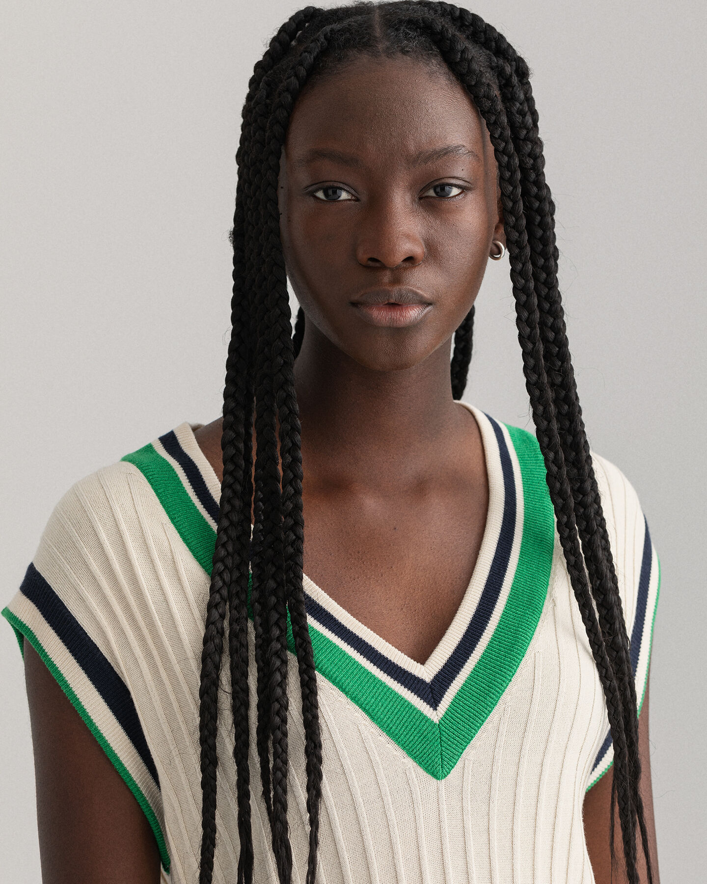 Gestreifte Rippstrickweste