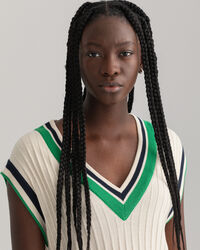 Gestreifte Rippstrickweste