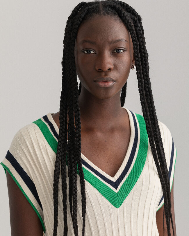 Gestreifte Rippstrickweste