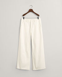 Weiße Jeans mit niedriger Bundhöhe und weitem Bein