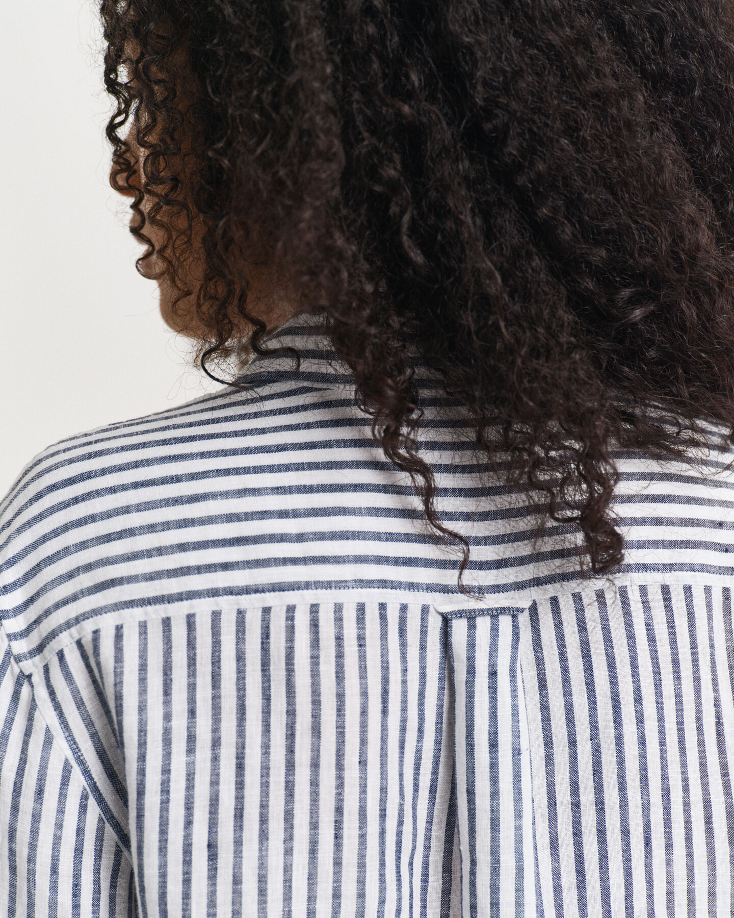 Regular Fit Leinenbluse mit Streifen