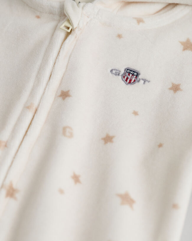 Baby Velours Strampler mit Print