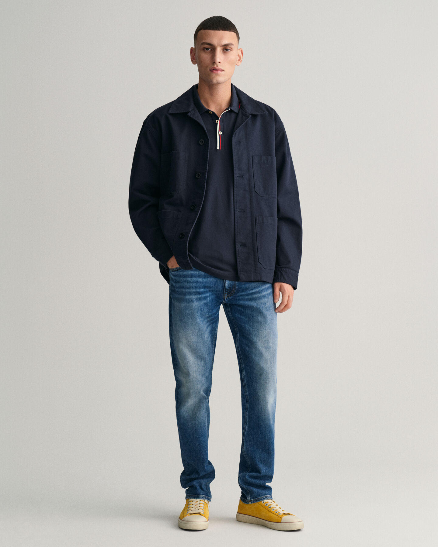 Piqu&eacute; Poloshirt mit Randstreifen in 2&nbsp;Farben