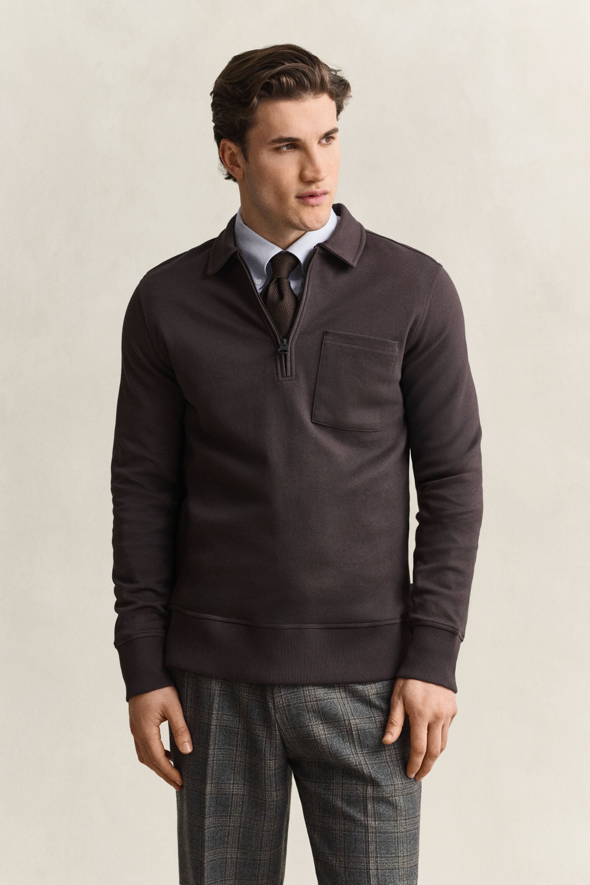 Sweat-shirt à demi-zip