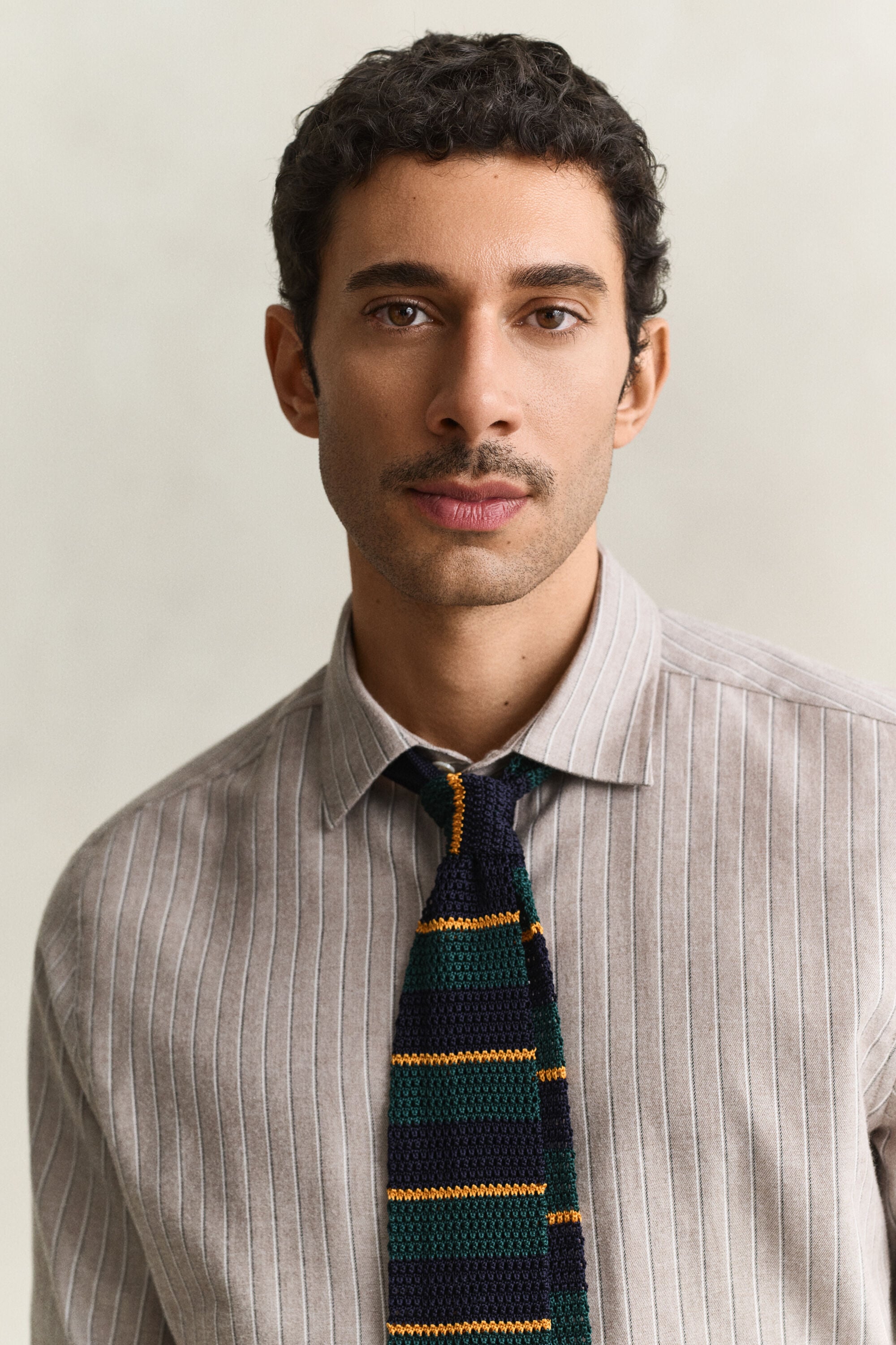 Camicia in flanella mélange a righe