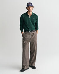 Langarm-Poloshirt mit strukturiertem Kragen