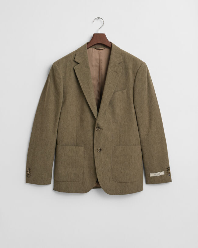 Slim Fit Baumwoll Leinen Anzugsakko