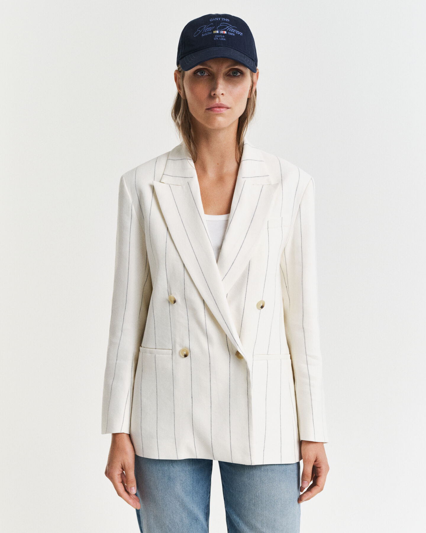Pinstripe Leinen Club Blazer