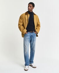 Zopfstrick Rollkragenpullover aus Baumwolle