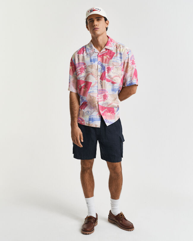 Relaxed Fit Kurzarmhemd mit Resort-Print