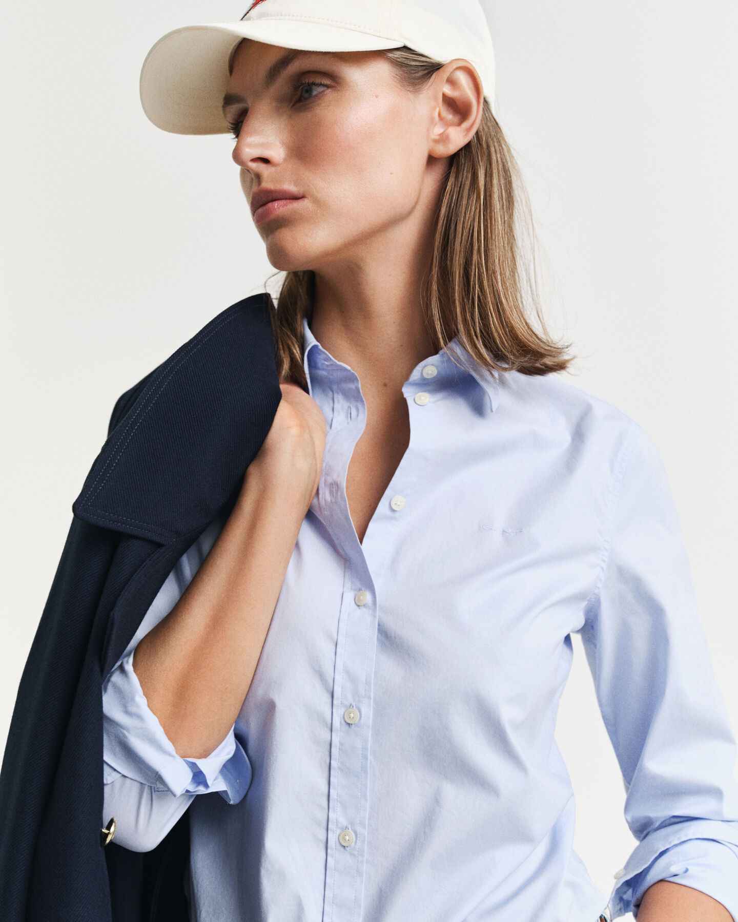 Slim Fit Popeline Bluse