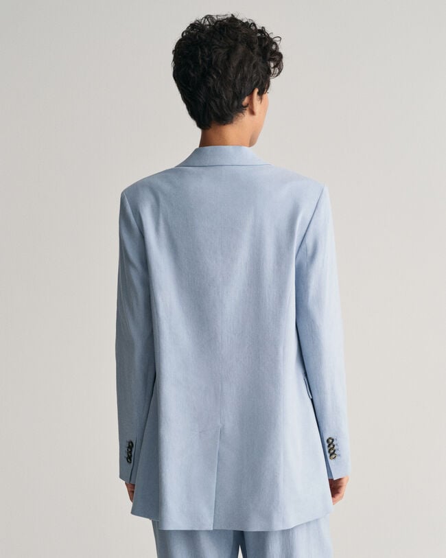 Regular Fit Stretch Leinen Blazer