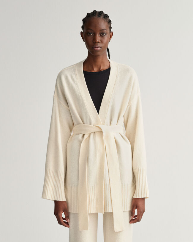 Lounge Wickelstrickjacke