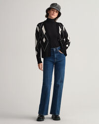 Argyle V-Neck Strickjacke