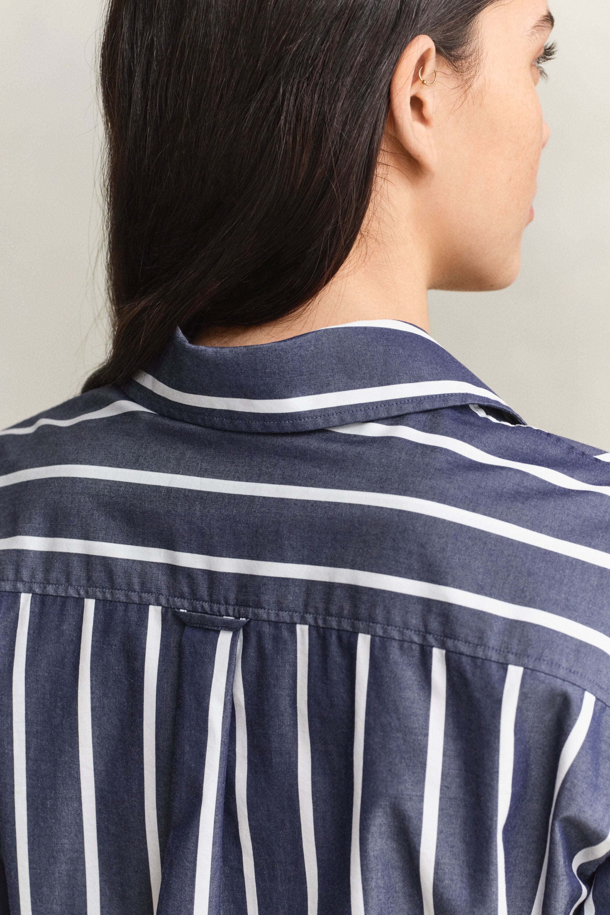 Camicia classica in popeline a righe relaxed fit