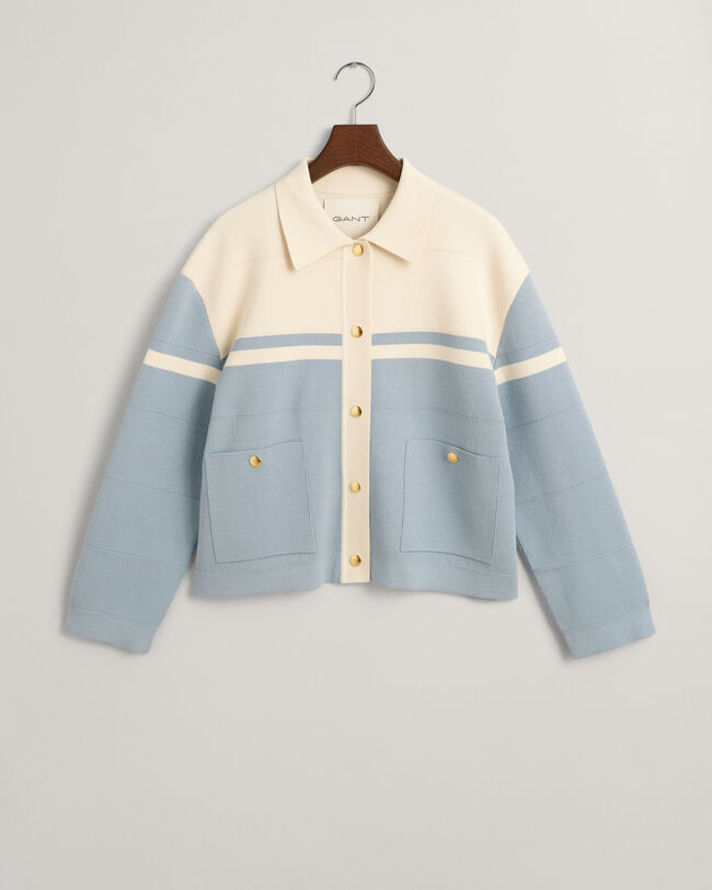 Color Blocked Strickjacke