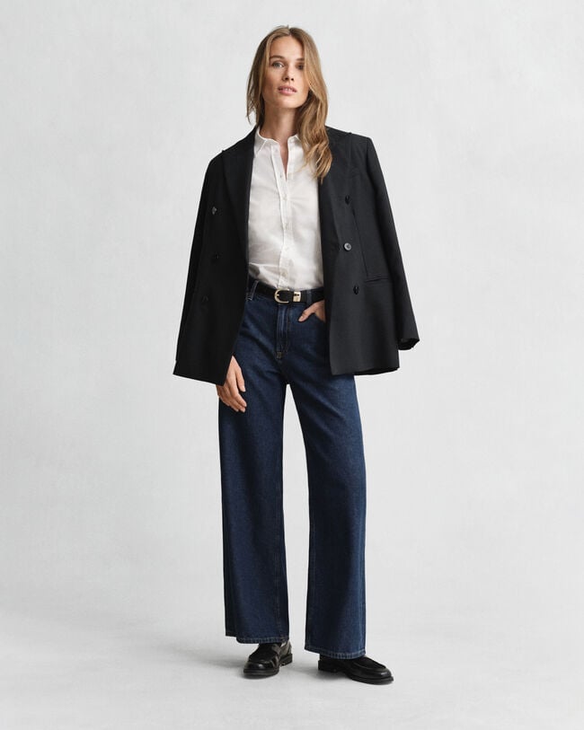 Slim Fit Oxford-Bluse mit Stretch