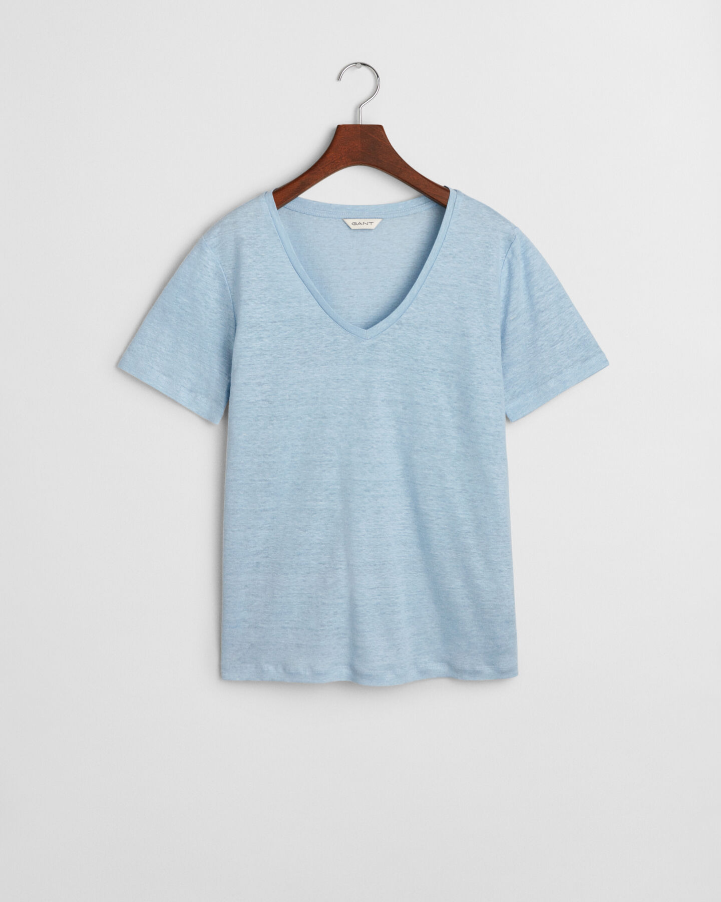 Leinen T-Shirt mit V-Ausschnitt