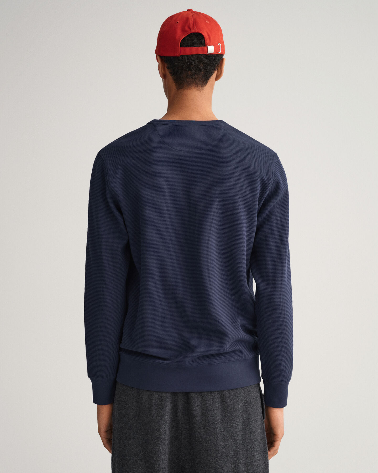 Rundhals-Sweatshirt mit Waffelstruktur