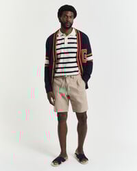 Regular Fit Pinstripe Leinen Shorts