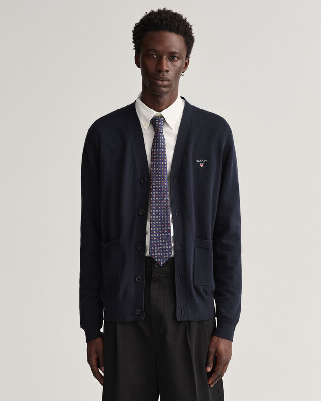 Classic V-Neck Strickjacke aus Baumwolle