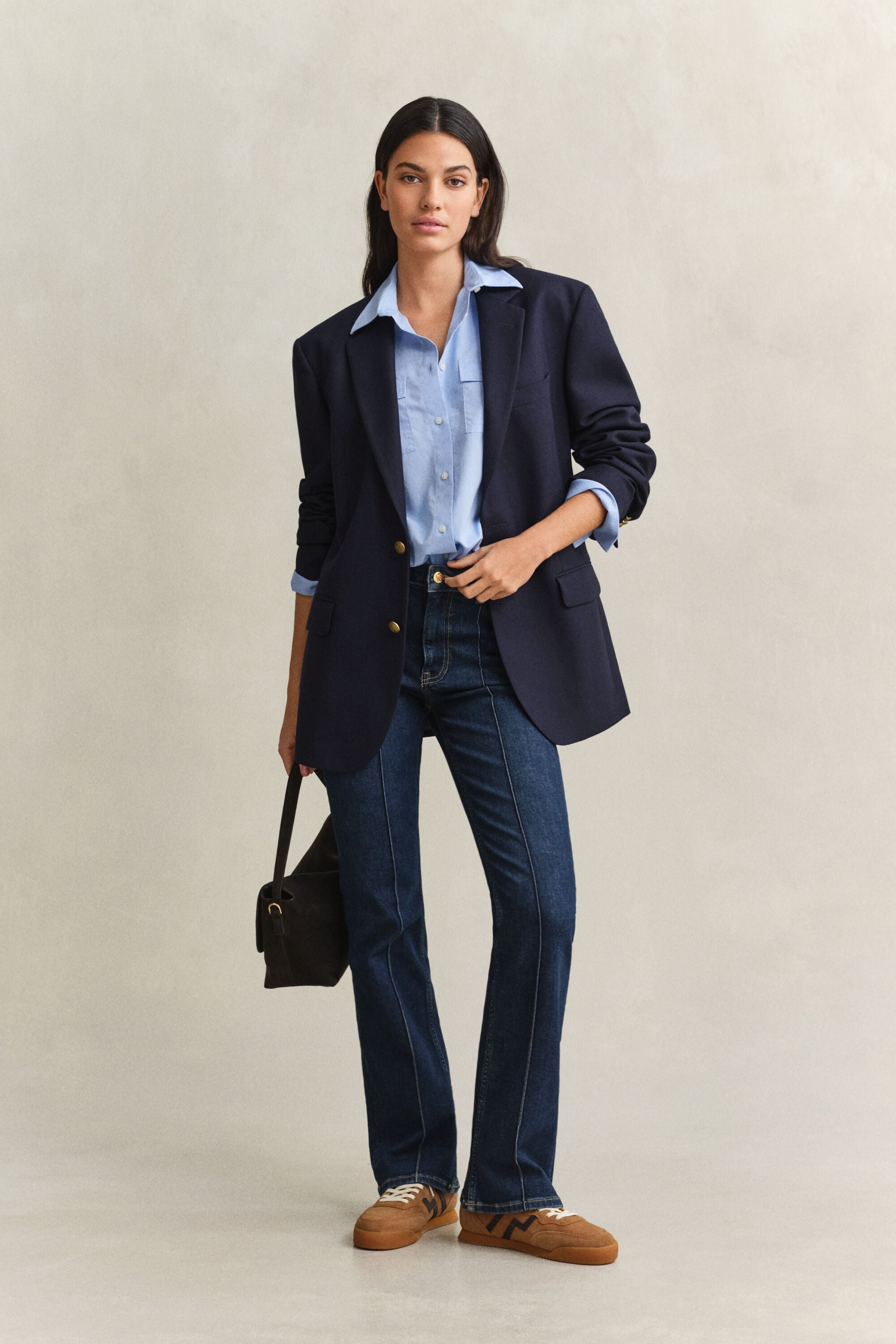 Slim Flared Pintuck Jeans