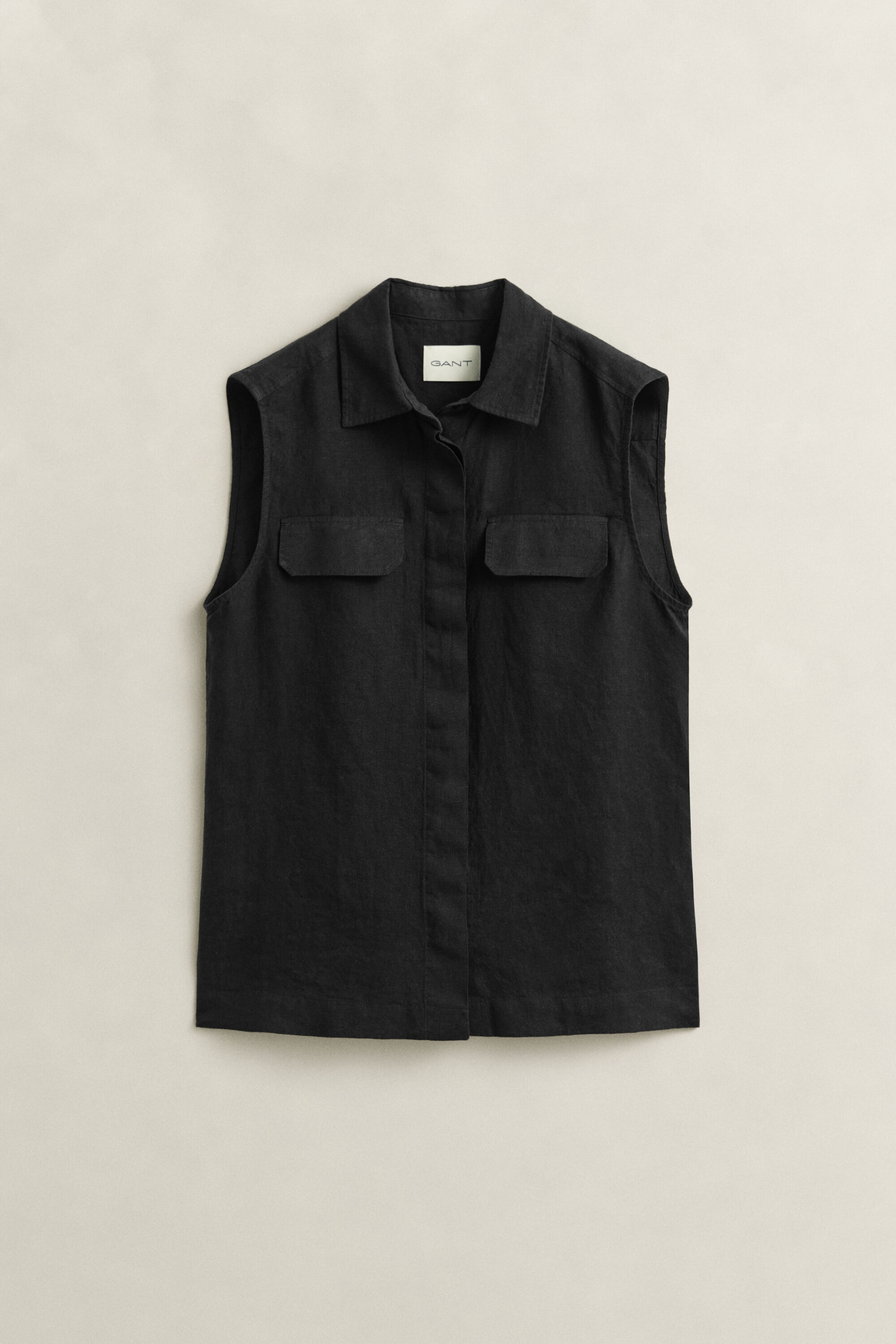 Sleeveless Linen Shirt