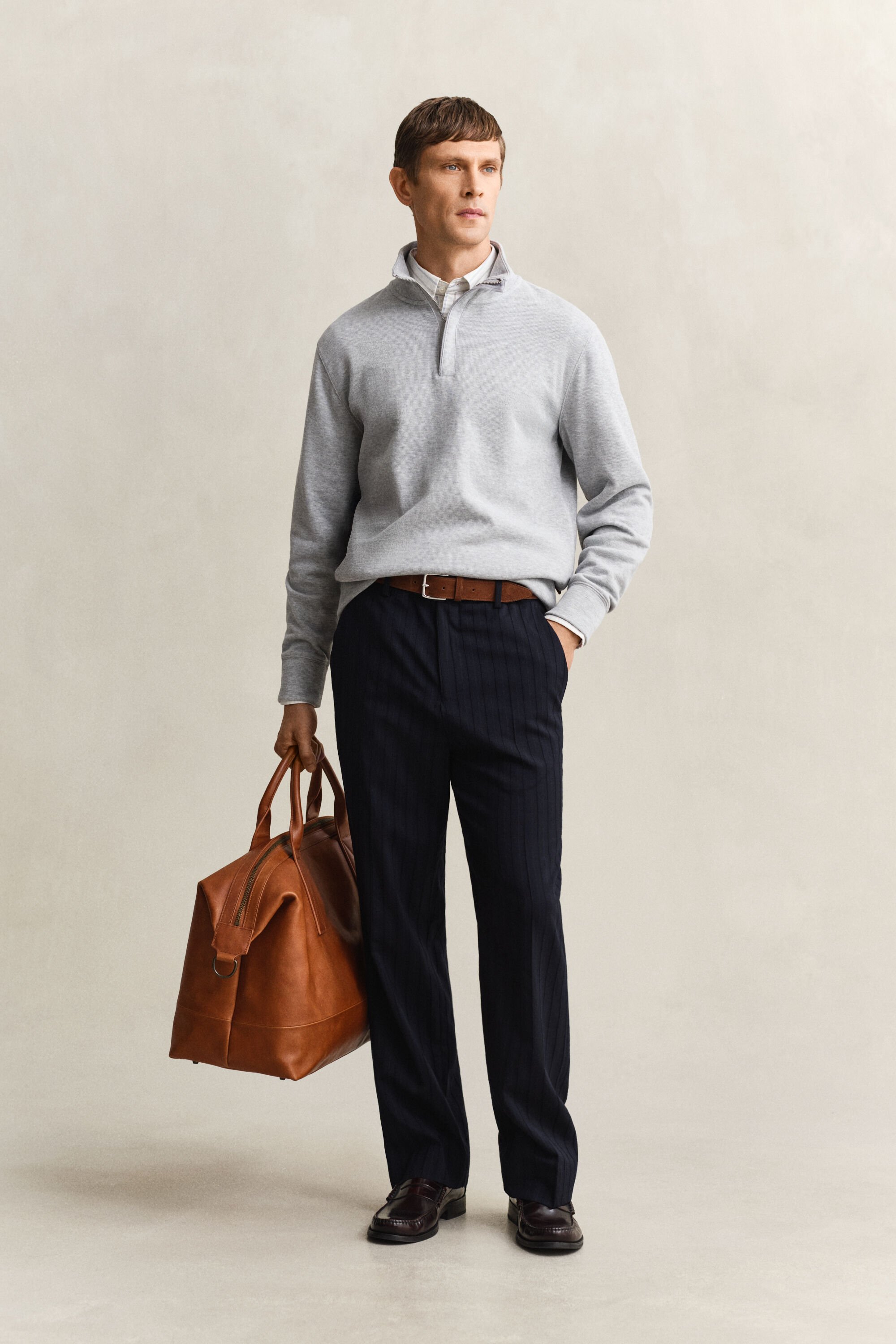 Sweat-shirt à demi-zip Sacker Rib